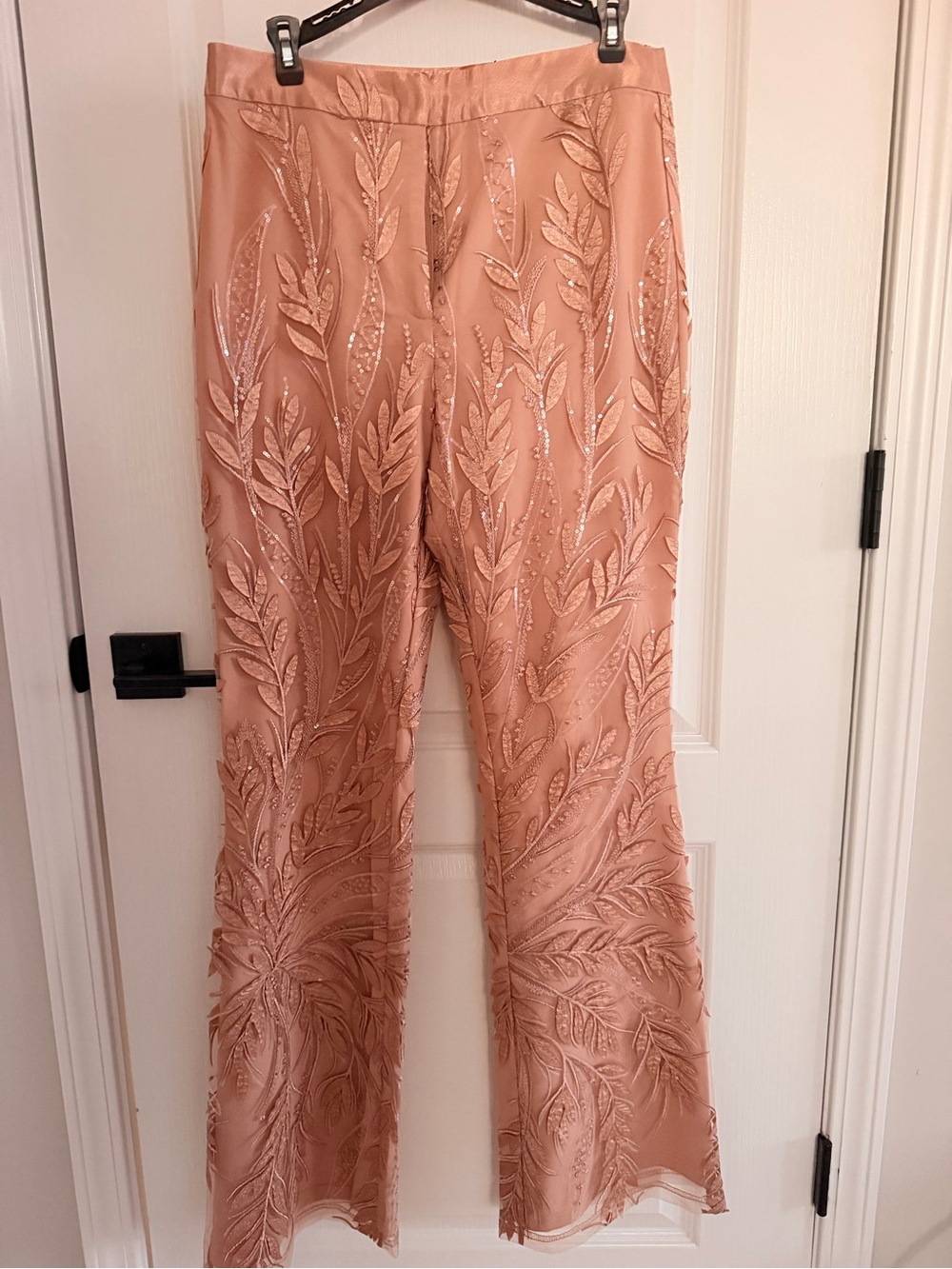 Fashion Nova Embroidered Wide-Leg Pants - Blush